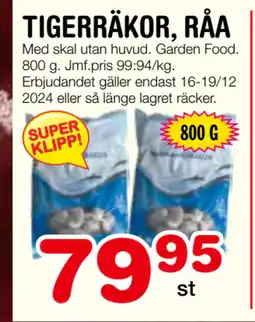 Nya Pulsen TIGERRÄKOR, RÅA erbjuda