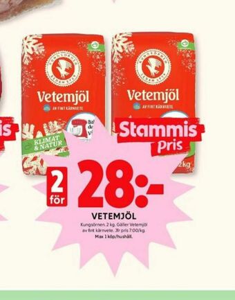 ICA Kvantum Kungsörnen Vetemjöl erbjuda