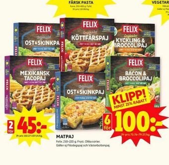 ICA Kvantum Felix Matpajer erbjuda