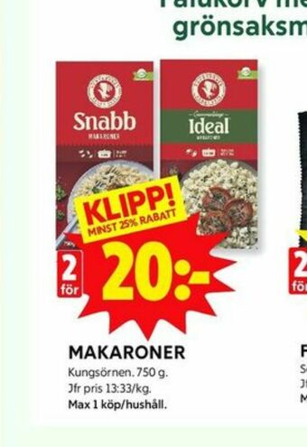 ICA Kvantum Kungsörnen Makaroner erbjuda