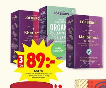 ICA Kvantum Kharisma Kaffe malet erbjuda