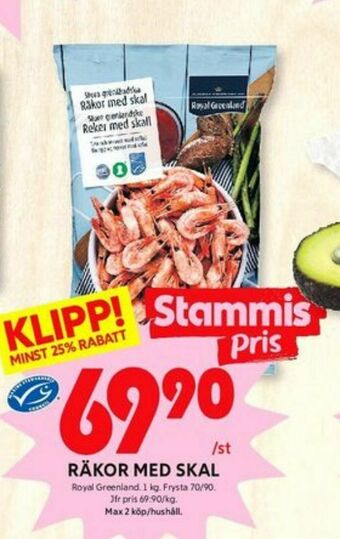 ICA Kvantum Royal Greenland Räkor med skal erbjuda