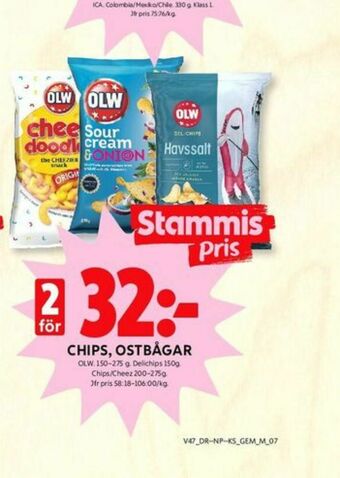 ICA Kvantum OLW Ostbågar erbjuda