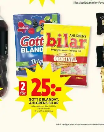 ICA Kvantum Ahlgrens Bilar Godispåsar erbjuda