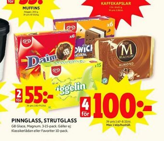 ICA Kvantum GB Glace Glasspinnar erbjuda