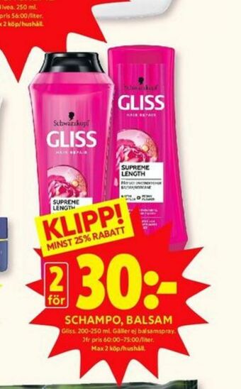 ICA Kvantum Gliss Balsam erbjuda