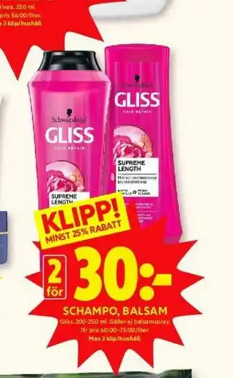 ICA Kvantum Gliss Shampoo erbjuda