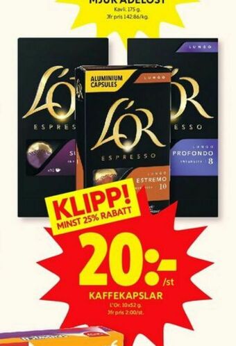 ICA Kvantum L Or Kaffekapslar erbjuda