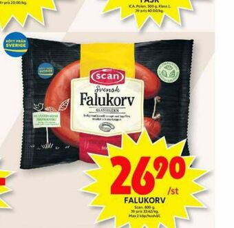 ICA Maxi Scan Falukorv erbjuda