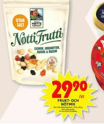 ICA Maxi Den Lille Nöttefabriken Nötmix erbjuda