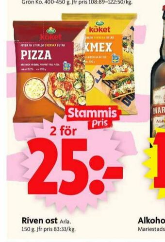 ICA Supermarket Arla Köket Riven ost erbjuda