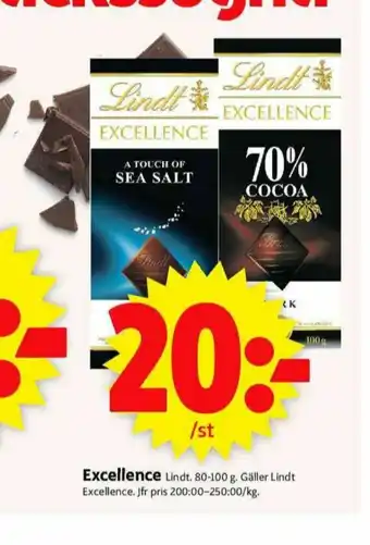 ICA Supermarket Lindt Excellence Chokladkaka erbjuda
