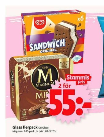 ICA Supermarket GB Magnum Glasspinnar erbjuda