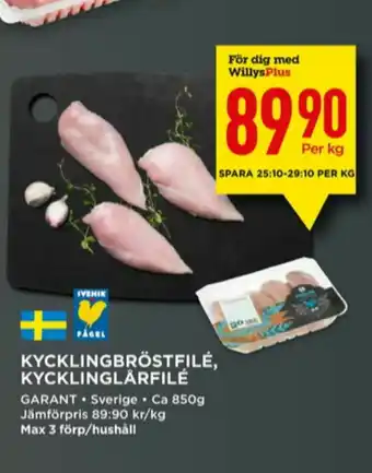 Willys Garant Kycklinglårfile erbjuda