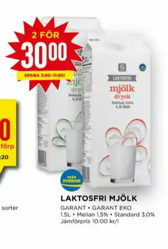 Willys Garant Mjölk erbjuda