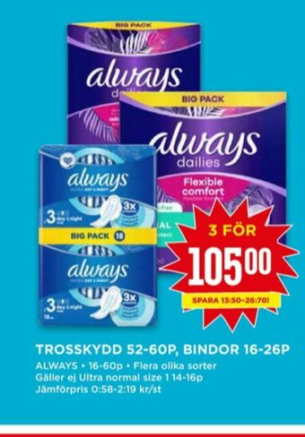 Willys Always Bindor erbjuda