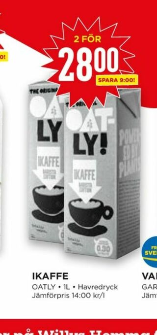 Willys Hemma Oatly iKaffe Havredryck erbjuda