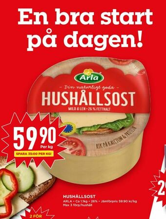 Willys Hemma Arla Hushållsost erbjuda