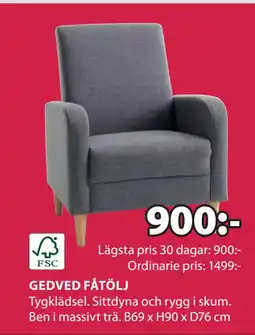 JYSK GEDVED FÅTÖLJ erbjuda