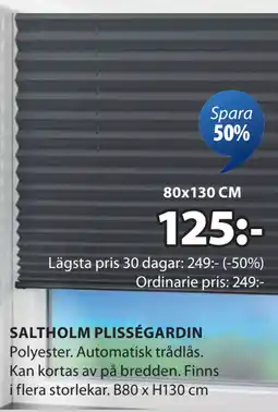 JYSK SALTHOLM PLISSÉGARDIN erbjuda