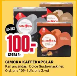 ÖoB GIMOKA KAFFEKAPSLAR erbjuda
