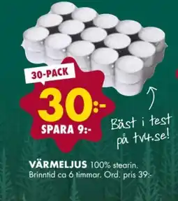 ÖoB Värmeljus erbjuda