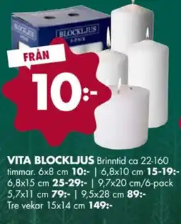 ÖoB Vita blockljus erbjuda