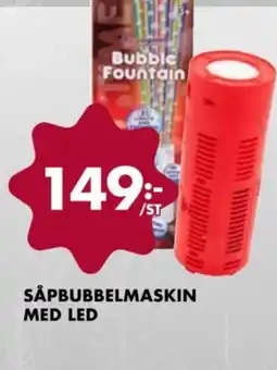 ÖoB Såpbubbelmaskin med LED erbjuda