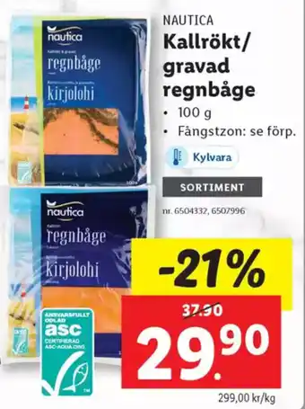 Lidl NAUTICA Kallrökt/ gravad regnbåge erbjuda