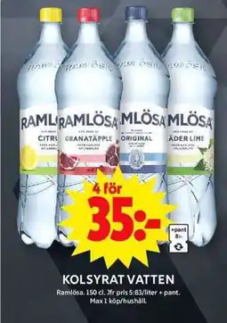 ICA Maxi Kolsyrat vatten erbjuda
