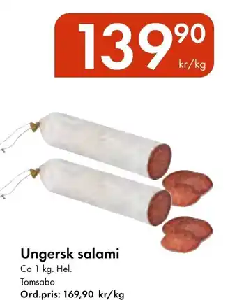 Snabbgross TOMSABO Ungersk salami erbjuda