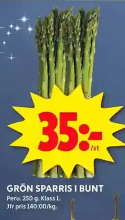 ICA Kvantum Grön sparris i bunt erbjuda