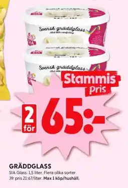 ICA Kvantum SIA Gräddglass erbjuda