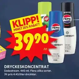 ICA Kvantum SODASTREAM Dryckeskoncentrat erbjuda