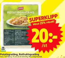ICA Supermarket PEKA Potatisgratäng, Rotfruktsgratäng erbjuda