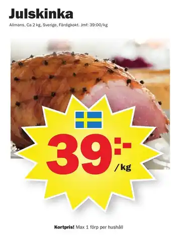 Pekås Allmans Julskinka 2kg erbjuda