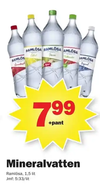Pekås Ramlösa Mineralvatten 1,5 lit erbjuda