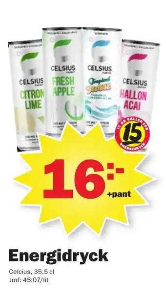 Pekås Celcius Energidryck 35,5cl erbjuda