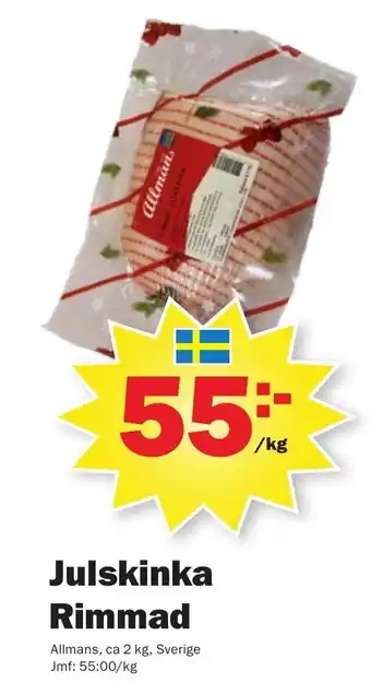 Pekås Allmans Julskinka Rimmad 2kg erbjuda