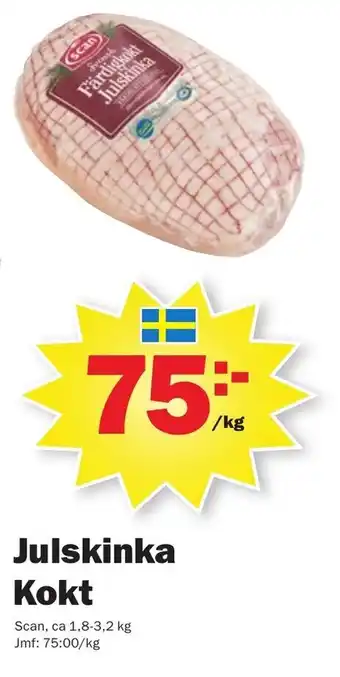 Pekås Scan Julskinka kokt 1,8-3,2g erbjuda