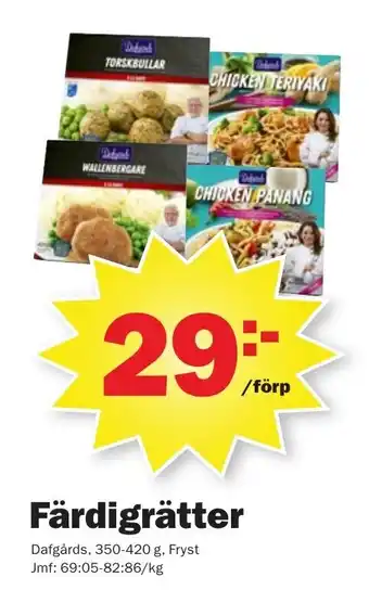 Pekås Dafgårds Färdigrätter 350-420g erbjuda