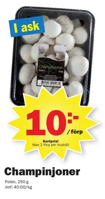 Pekås Polen Champinjoner 250g erbjuda