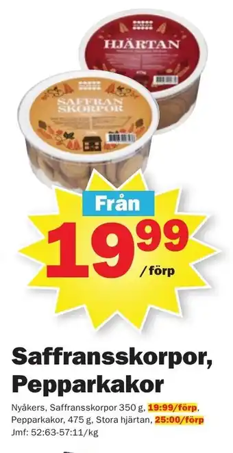 Pekås Saffransskorpor, Pepparkakor 350g erbjuda