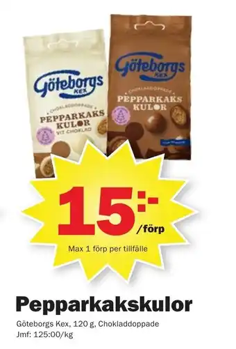 Pekås Göteborgs Pepparkakskulor 120g erbjuda