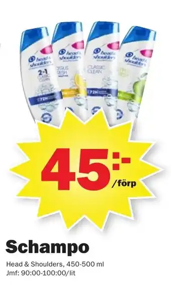Pekås Head & Shoulders Schampo 450-500ml erbjuda