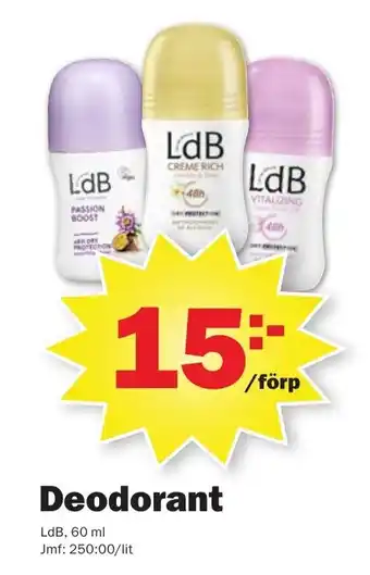 Pekås LdB Deodorant 60ml erbjuda