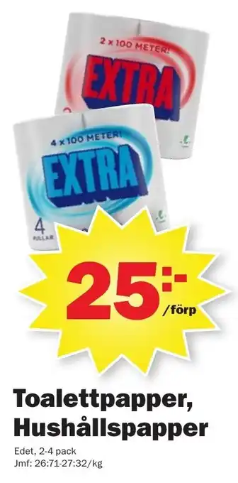 Pekås Edet Toalettpapper, Hushållspapper 2-4 pack erbjuda