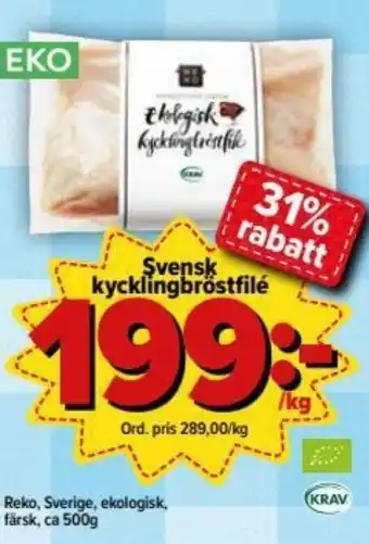 Östenssons Reko Svensk Kycklingbröstfilé 500g erbjuda