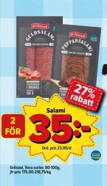 Östenssons Grilstad Salami 80-100g erbjuda