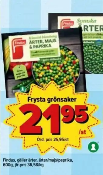Findus Frysta grönsaker 600g